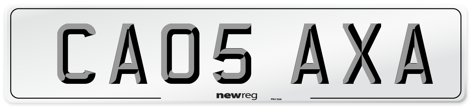 CA05 AXA Number Plate from New Reg